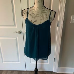 Express Teal & Shimmery black adjustable strap top